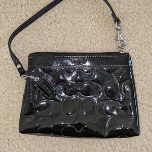 Black Patent Leather Coach Wristlet
